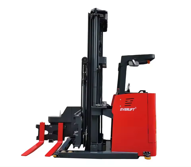 Everlift 3000kg Empilhadeira de três maneiras Triplex Mastro com elevação totalmente livre e empilhadeira portátil com deslocamento lateral Empilhadeira assentada